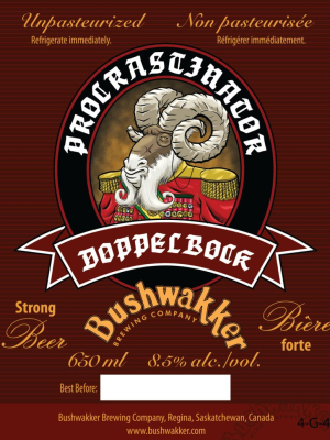 Procrastinator Dopplebock-label